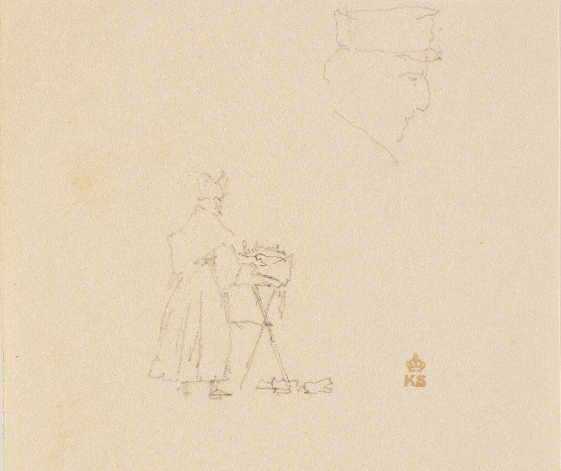 Figurrids og et rids af et hoved